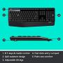 Logitech MK345 Wireless Combo Full-Sized Keyboard with Palm Rest and Comfortable Right-Handed Mouse - Black
