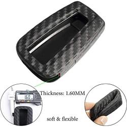 Lcyam Key Fob Cover Case fits for Toyota Corolla Highlander Camry RAV4 Prius Avalon Smart Keyless Remote (carbon fiber pattern)