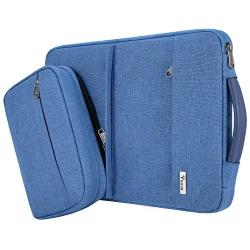 Voova Smart Laptop Sleeve Case Computer Carrying Bag with Attachable Seperate Accessory Pouch, Compatible with 13-13.3 inch MacBook Air / MacBook Pro, 13 XPS / Chromebook / Notebook, Waterproof, Blue