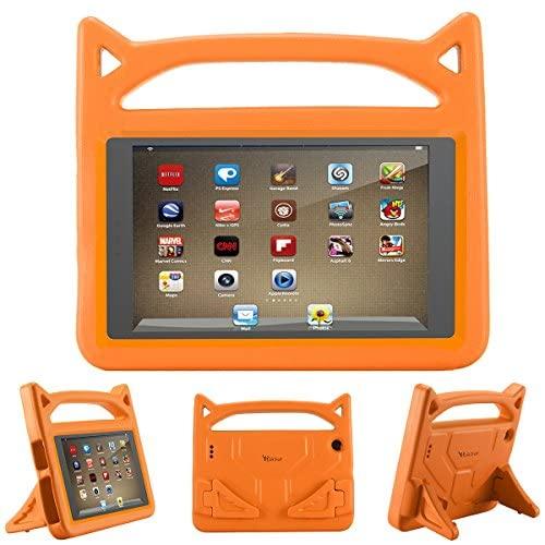 All-New Tablet 7 2019 Case,Tablet 7 Case for Kids,Riaour Kids Shock Proof Protective Cover Case for 7 Tablet (9th Generation 2019 / 7th Generation 2017) (Orange)