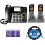 Motorola ML1002H (ML1000 x1, ML1200 x2) DECT 6.0 Expandable 4-Line Business Phone System with Digital Receptionist and Answering System Bundle with Blucoil 10-FT Cat5e Cable, and 6 AAA Batteries