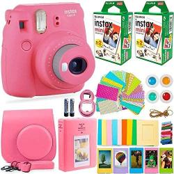 FujiFilm Instax Mini 9 Instant Camera + Fujifilm Instax Film (40 Sheets) + Deals Number ONE Accessories Bundle - Carrying Case, Color Filters, Photo Album, Stickers, Selfie Lens