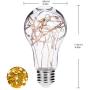 Led Decorative Bulbs, DORESshop 2W Fairy Light Filaments Bulbs, 15W Equivalent Starry Lights for Pendant Light Fixtures, Bedroom, Living Room, Christmas, Wedding, Warm White, 2 Pack