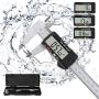 Digital Calipers Micrometer, POWERAXIS Electronic Vernier Calipers Measuring Tool Caliper Micrometer |150mm/0-6 Inch | with Large LCD Screen Inch/Fractions/Metric Conversion -Silver
