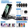 Wireless Charger, QTlier 3 in 1 Qi-Certified 15W Wireless Charging Station for Apple iWatch SE/6/5/4/3/2/1, AirPods Pro/2, Charging Stand for iPhone 12/11/X/XS/XR/Xs Max/8/8 Plus/Samsung (Black)