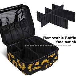 Makeup Travel Case MRSP Makeup Bag,Travel Makeup Organizers And Storage Cosmetic Travel Case Makeup Brushes Toiletry Travel Accessories Sunflower