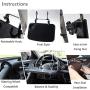 Xindell Steering Wheel Tray -Car Mount Laptop Stand Table Foldable Passenger Seat Desk for Food Eating Drink Notebook Cup Holder (Black)