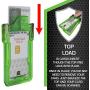 Identity Stronghold - Secure RFID Badge Holder for 1 Card - Heavy Duty Hard Plastic ID Badge Holder - USA Molded and Assembled - FIPS 201 Approved RFID Blocking Security - Green