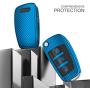 ELOHEI for Audi Key Fob Cover Case,Premium Soft TPU Stripes 360 Degree Full Protection Key Shell Key Case Cover Compatible with Audi A1 A3 Q3 Q7 R8 A6L TT (Blue)