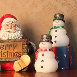 WXxiaowu Electronic Candle Light Christmas Snowman Candle Light Christmas Simulation Electronic Candle Light