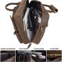 TIDING Mens 17.3 Inch Leather Convertible Backpack Large Capacity Laptop Briefcase Messenger Bag with YKK Zipper