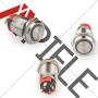 APIELE (Pcs of 2) 12mm Latching Push Button Switch High Round Head Stainless Steel 1 Normally Open with Ring Led (Yellow)