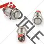 APIELE (Pcs of 2) 12mm Latching Push Button Switch High Round Head Stainless Steel 1 Normally Open with Ring Led (White)