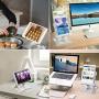 KABCON Quality Tablet Stand,Adjustable Foldable Eye-Level Aluminum Solid Up to 13.5-in Tablets Holder for Microsoft Surface Series Tablets,iPad Series,Samsung Galaxy Tabs,Amazon Kindle Fire,Etc.Silver