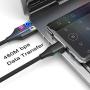 NetDotBasics 3in1 Magnetic Fast Charging & Data Sync Cable Compatible Micro USB, USB-C Smartphones and i-Products(6.6ft/3 Pack Black)