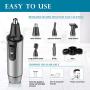 Ear and Nose Hair Trimmer 2021 Professional Painless Eyebrow Facial Ear Hair Trimmer Clipper for Men and Women,Battery-Operated IPX7 Waterproof Dual Edge Blades for Easy Cleansing (Sliver)