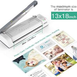 ABOX Laminator OL381C, A3 A4 Laminator Machine 5 in 1 Thermal Laminating Machine with Jam Release Switch, ABS Function, Corner Rounder, 16 Laminating Pouches for Home, Office and School