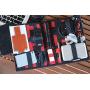 Strapbook Elastic Grid Organizer Book for Electronics Accessories Travel Cables Chargers and More (2-Pack Red)