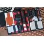 Strapbook Elastic Grid Organizer Book for Electronics Accessories Travel Cables Chargers and More (2-Pack Red)