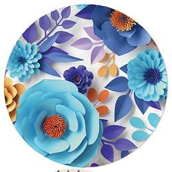ITNRSIIET Mouse Pad, Stitched Edge, Premium-Textured Mouse Mat, Waterproof, Non-Slip Rubber Base Round Mousepad for Laptop Computer PC Office. Cute Design Desk Accessories, Cute Flower