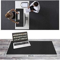 CENNBIE Artificial Leather Desk Mat Pad Blotter Protector, 90x40cm Extended Non-Slip Rectangular, 35.5''x15.5'' Laptop Keyboard Mouse Pad(Black)