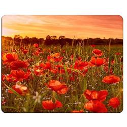 NICOKEE Poppy Rectangle Gaming Mousepad Poppy Flower Red Floral Landscape Mouse Pad Mouse Mat for Computer Desk Laptop Office 9.5 X 7.9 Inch Non-Slip Rubber