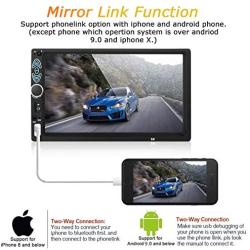 Double Din Car Stereo,Upgraded Version 7 Inch Touch Screen Car mp5 Player Support Backup Rear View Camera fm Radio Car Audio with Hands-Free Mirror Link.