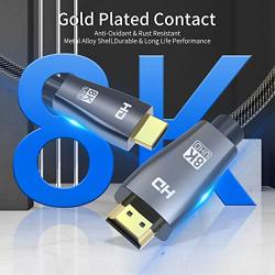 HDMI 2.1 Cable, HDMI Cable (9.9Ft) UHD HDR 8K (7680x4320) high-Speed 48Gbps 8K 3D for TV Roku PS4 SetTop Box HDTVs Projector