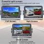 Rohent FHD 1080P Dual Digital Wireless Rear View Camera with 7 Inch DVR Monitor Support Full/Split Screen for Trucks,Trailers,RV High-Speed Observation Backup Camera System IP69K Waterproof R8