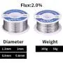 Fpxnb 2 Pack 60-40 Tin Lead Rosin Core Solder Wire Set for Electrical Soldering and DIY 0.0236 in (0.6 mm) 0.0315 in (0.8mm) 0.0394 in (1 mm) 0.0472 in (1.2 mm) 100g (0.22lbs) + 50g (0.11lbs)