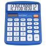 Desktop Calculator 12 Digit with Large LCD Display and Sensitive Button, Solar and Battery Dual Power, Standard Function for Office, Home, School, CD-2786 (Blue)