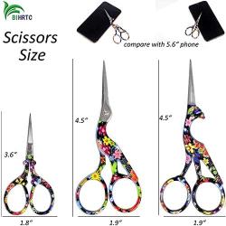 BIHRTC 3Pairs of Scissors 4.5 Inch Embroidery Scissors Vintage and 3.6Inch Cross Stitch Scissors Sharp Stainless Steel Scissors for Craft Sewing Needlework Art Work Office Thread Scissors