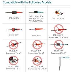 GeToo ST Series Soldering Tip for Weller WLC100, WP25, WP30, SP40L,SP40N and WP35 Irons Tips, Set of 5 Shapes