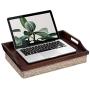 Rossie Home Lap Tray with Detachable Pillow, Serving Tray - Espresso Bamboo - Style No. 76102