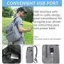 HFSX Backpack Bookbags Laptop Backpack for Women Men Vintage Backpack College Backpack Travel Bookbag Laptop Bookbags with USB Charging Port Gray Backpacks Fits 15.6 inch Notebook