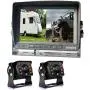 Car Backup Cameras System Build-in DVR,2 x HD 1080P 4Pin Front Rear View Camera ip69 IR Night Vision + 7'' IPS HD Split Monitor with SD Record 12V~24V for RV Truck Bus Camper Vehicle