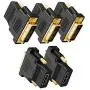 DVI to HDMI Adapter, CableCreation 5-Pack Bi-Directional DVI-D(24+1) Male to HDMI Female Converter, HDMI to DVI Adapter,Support 1080P 3D for PS3,PS4,TV Box,Blu-ray,Projector,HDTV