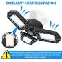 LED Garage Lights, 80W Deformable LED Garage Close to Ceiling Light 8000LM Shop Lights with 3 Adjustable Panels Support E26 / E27 Screw Socket for Garage Workshop Basement