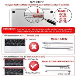 MacBook Pro 13 Inch Case 2019 2018 2017 2016 Release A2159/A1989/A1706/A1708, iCasso Hard Plastic Case, Sleeve, Screen Protector, Keyboard Cover & Dust Plug Compatible MacBook Pro 13 - Navy Blue