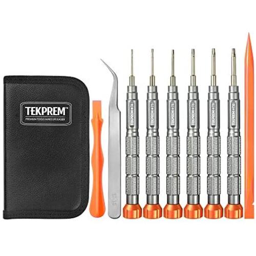TEKPREM 10 in 1 Torx Screwdriver Set with T4 T5 T6 T8 T9 T10 Torx Security Set,Small Precision Torx Repair Kit for Apple,Macbook,Mac mini,Xbox one Xbox360 Controller,PS3,PS4,Computer and Pocket Knives