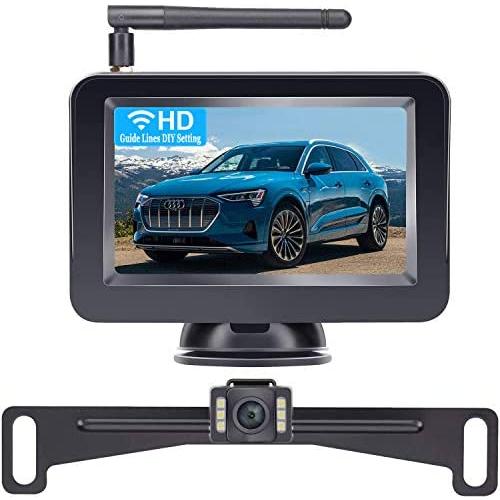 DoHonest Wireless Backup Camera and 4.3 Monitor Kit, HD Color, Suitable for Cars,SUVs,Minivans,UTVs IP69 Waterproof Rear/Front View Camera - P7