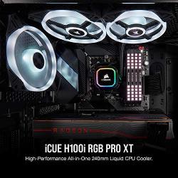 Corsair iCUE H100i RGB Pro XT, 240mm Radiator, Dual 120mm PWM Fans, Software Control, Liquid CPU Cooler