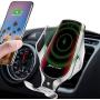 Wireless Car Charger, 10W Qi Auto-Clamping Car Charger Mount, Air Vent Dashboard Fast Charging Car Charger Holder Compatible iPhone 12/12Pro/SE/11/11Pro/11ProMax/XsMAX/XS/XR/X/8/8+, Samsung S10/S9/S8