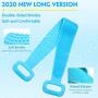 Lsnisni Silicone Bath Body Brush, Body Back Scrubber with Handles for Shower, Extra Long Lengthen 30 inches, Dual-Side Comfortable Massage for Shower