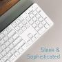 Macally Slim USB Wired Keyboard - Full Size 104 Key Layout & 16 Shortcut Keys - Plug & Play Keyboard for Mac and Windows PC - Scissor Keycaps for Smooth Typing - Mac Wired Keyboard with Numeric Keypad
