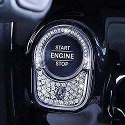 Pursuestar Bling Bling Crystal Button Start Ignition Control Switch Cover Car Interior Trim Sticker Decals for Mercedes Benz 2019 2020 A B Class 2020 GLB GLA CLA