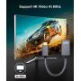 Mini HDMI Male to HDMI Female Cable Adapter,4K/60Hz 0.67 FT High Speed Standard HDMI 2.0 Connector for DSLR Camera,Camcorder,Graphics Video Card,Laptop,Pico Projector,Raspberry Pi Zero W
