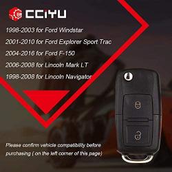 cciyu 2 X Replacement Keyless Entry Remote Control Car Key Fob 3 Buttons Replacement for 98 99 00 01 02 03 04 05 06 07 06 08 09 10 11 12 13 14 15 16 for M azda Lincoln Mercury for F ord