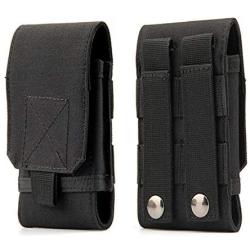 Universal Tactical MOLLE Holster Army Mobile Phone Belt Pouch EDC Security Pack Carry Accessory Kit Waist Bag Case Compatible iPhone 11 Pro X XS Max XR 7 8 6/6s Plus Samsung Galaxy S10 S9 S8 Plus