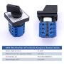 Taiss Universal Changeover Switch 20A 550V 5 Position 12 Terminals Latching Rotary Cam Selector Switch + SV2-4s Blue Connection Terminal LW26-20 0-5/3